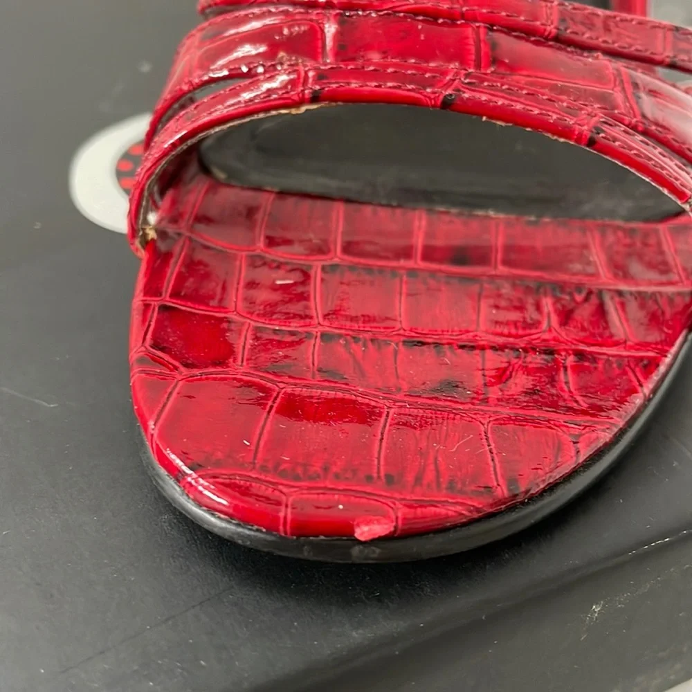 Red Croco Patent Sandals - Picture 7 of 7